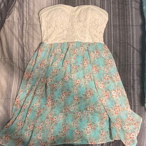 Strapless floral dress